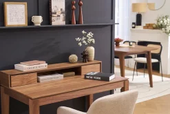 Bureau avec rangements bois foncé noyer L110 cm SEKRET