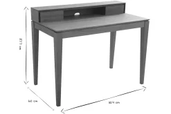 Bureau avec rangements bois foncé noyer L110 cm SEKRET