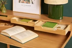 Bureau avec rangements scandinave bois clair L110 cm OPUS