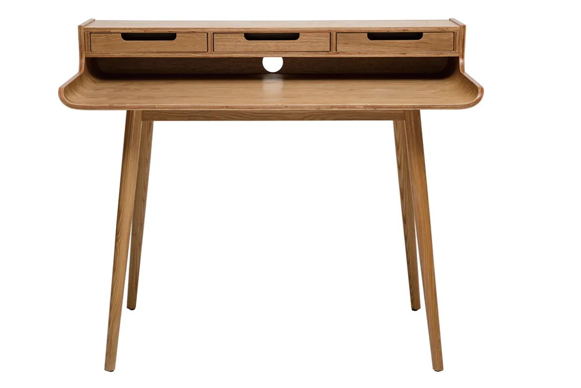 Bureau avec rangements scandinave bois clair L110 cm OPUS