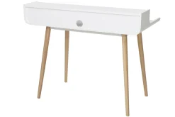 Bureau avec rangements scandinave bois clair et blanc L110 cm OPUS