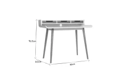 Bureau avec rangements scandinave bois clair et blanc L110 cm OPUS