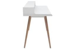 Bureau avec rangements scandinave blanc et bois clair L140 cm OPUS