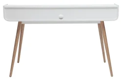 Bureau avec rangements scandinave blanc et bois clair L140 cm OPUS