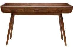 Bureau avec rangements 3 tiroirs vintage bois foncé noyer L132 cm HALLEN