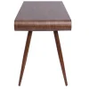 Bureau avec rangements 2 tiroirs vintage bois foncé noyer L120 cm BJORG