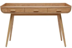 Bureau avec rangements 3 tiroirs scandinave bois clair L132 cm HALLEN