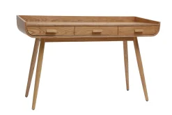 Bureau avec rangements 3 tiroirs scandinave bois clair L132 cm HALLEN