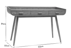 Bureau avec rangements 3 tiroirs scandinave bois clair L132 cm HALLEN