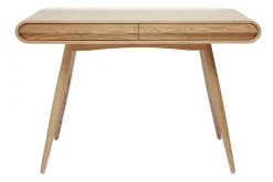 Bureau avec rangements 2 tiroirs scandinave bois clair L120 cm BJORG