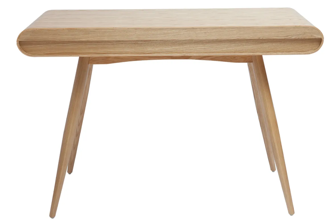 Bureau avec rangements 2 tiroirs scandinave bois clair L120 cm BJORG