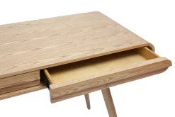 Bureau avec rangements 2 tiroirs scandinave bois clair L120 cm BJORG