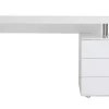 Bureau avec rangements 3 tiroirs design blanc laqué brillant L140 cm CALIX