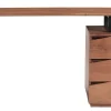 Bureau avec rangements 3 tiroirs industriel bois massif et métal noir L130 cm HORACE