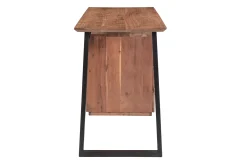 Bureau avec rangements 3 tiroirs industriel bois massif et métal noir L130 cm HORACE