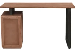 Bureau avec rangements 3 tiroirs industriel bois massif et métal noir L130 cm HORACE