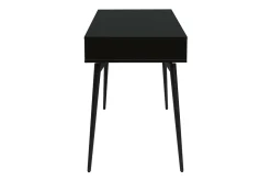 Bureau avec rangements 2 tiroirs design noir mat et bois foncé noyer L120 cm TRIPOLI