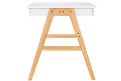 Bureau avec rangements 2 tiroirs scandinave blanc et bois clair chêne L120 cm BROOK