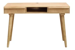 Bureau avec rangements 2 tiroirs ethnique bois manguier massif gravé L120 cm KAFFIR