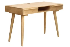 Bureau avec rangements 2 tiroirs ethnique bois manguier massif gravé L120 cm KAFFIR
