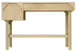 Bureau avec rangements 2 tiroirs bois clair et cannage rotin L120 cm GALINA