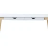 Bureau avec rangements 2 tiroirs scandinave blanc et bois clair L160 LEENA