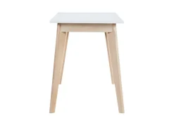 Bureau avec rangements 2 tiroirs scandinave blanc et bois clair L160 LEENA