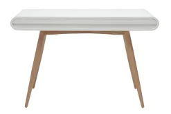 Bureau avec rangements 2 tiroirs scandinave bois clair et blanc L120 cm BJORG