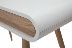 Bureau avec rangements 2 tiroirs scandinave bois clair et blanc L120 cm BJORG