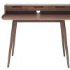 Bureau avec rangements vintage bois foncé noyer L110 cm OPUS