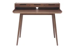 Bureau avec rangements vintage bois foncé noyer L110 cm OPUS