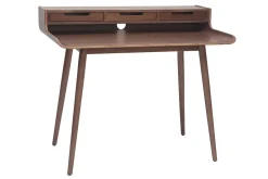 Bureau avec rangements vintage bois foncé noyer L110 cm OPUS