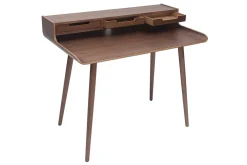 Bureau avec rangements vintage bois foncé noyer L110 cm OPUS