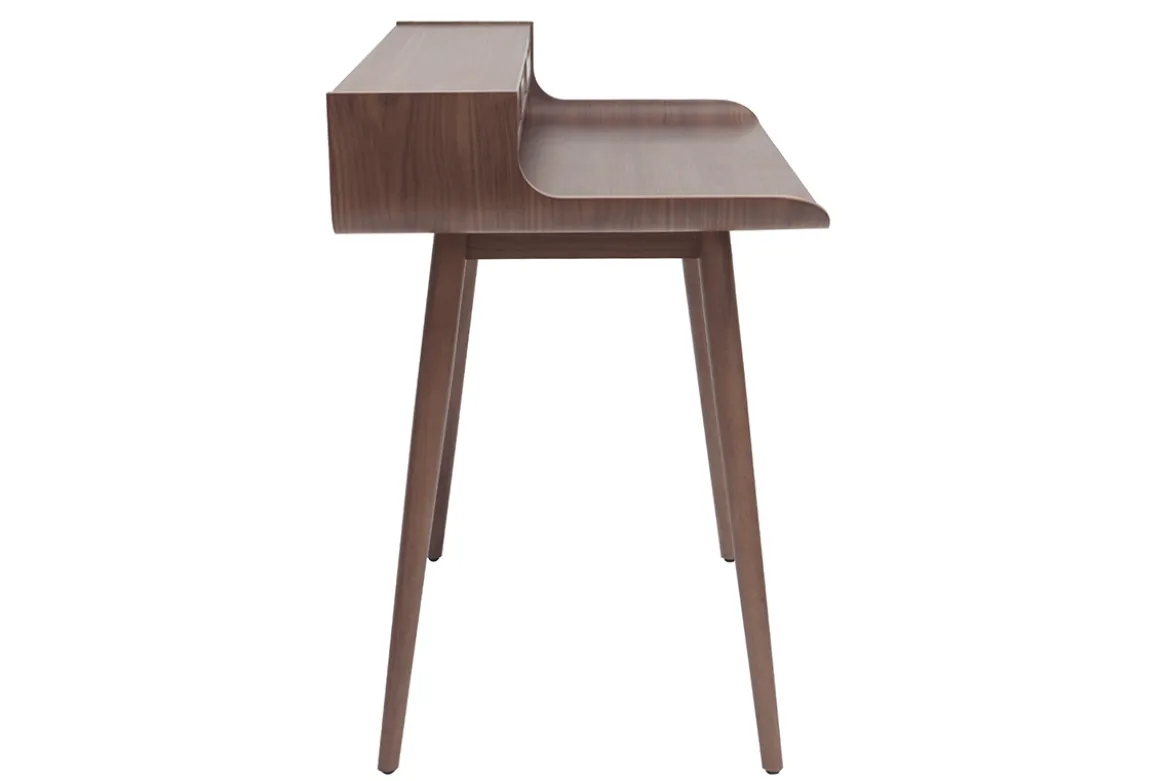 Bureau avec rangements vintage bois foncé noyer L110 cm OPUS