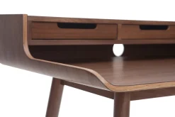 Bureau avec rangements vintage bois foncé noyer L110 cm OPUS