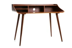 Bureau avec rangements vintage bois foncé L120 cm NORDECO