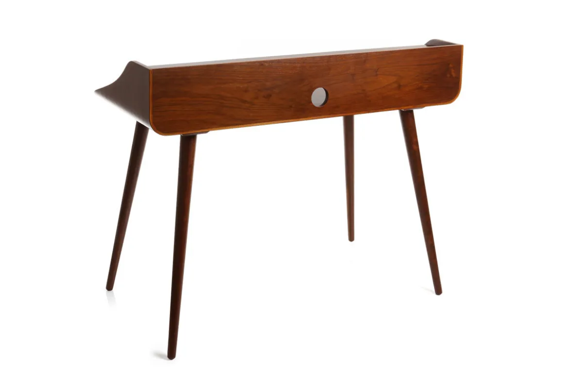 Bureau avec rangements vintage bois foncé L120 cm NORDECO