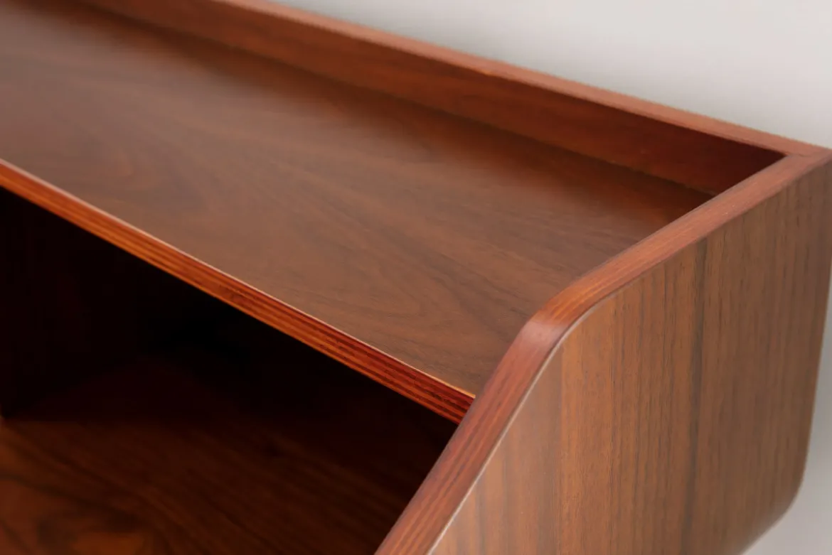 Bureau avec rangements vintage bois foncé L120 cm NORDECO