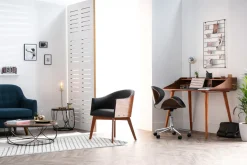 Bureau avec rangements vintage bois foncé L120 cm NORDECO
