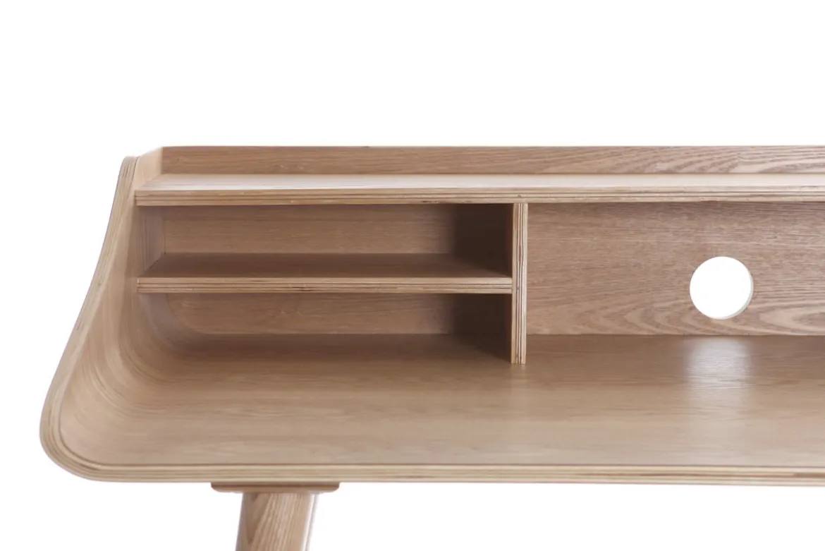 Bureau avec rangements vintage bois clair L120 cm NORDECO