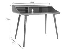 Bureau avec rangements vintage bois clair L120 cm NORDECO