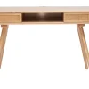 Bureau avec rangement vintage en bois clair et cannage L120 cm OLYMPE