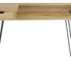 Bureau avec tiroir bois manguier massif et métal noir L116 cm VIBES