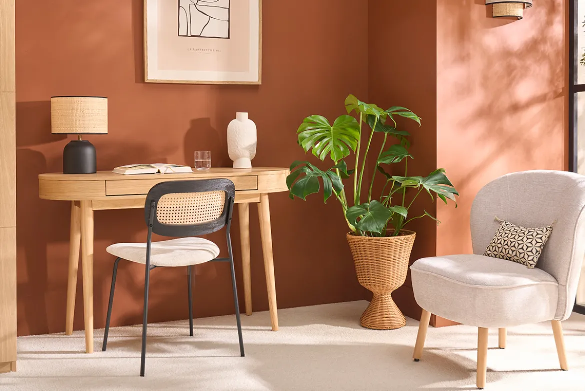 Bureau avec tiroir en bois clair L120 cm JUDITH
