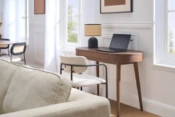 Bureau avec tiroir en bois foncé L120 cm JUDITH
