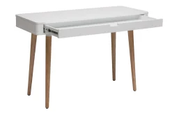 Bureau avec tiroir scandinave blanc et bois clair chêne L115 cm TOTEM