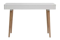 Bureau avec tiroir scandinave blanc et bois clair chêne L115 cm TOTEM