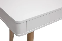 Bureau avec tiroir scandinave blanc et bois clair chêne L115 cm TOTEM