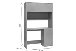 Bureau bibliothèque avec rangements finition bois clair chêne L115 cm WISSEM
