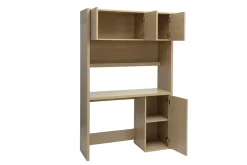 Bureau bibliothèque avec rangements finition bois clair chêne L115 cm WISSEM